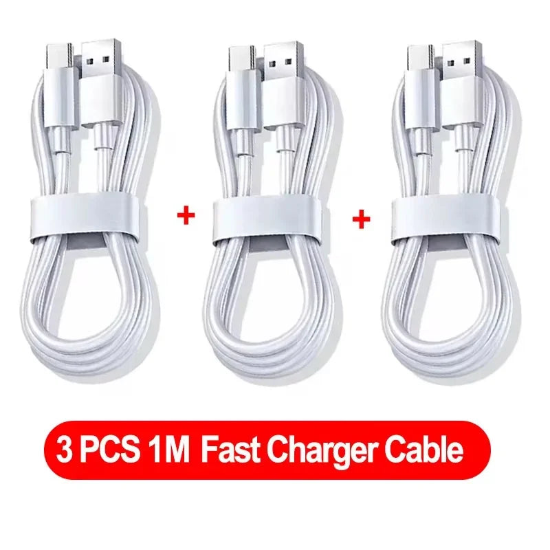 3-Pack 100W 10A USB-A to USB-C Super Fast Charging Cable | Quick Charge Cord Xiaomi Samsung Huawei
