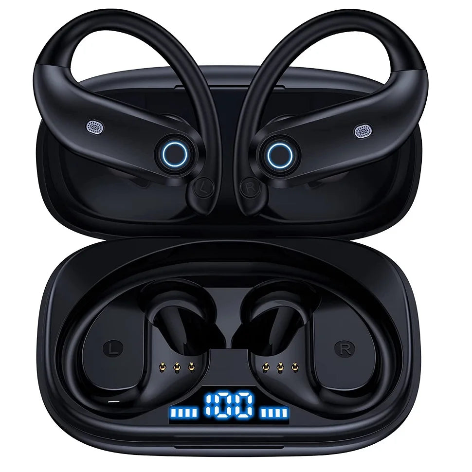 GDLYL Ear Hook Wireless Earbuds - 48H Playtime | Wireless Charging Case