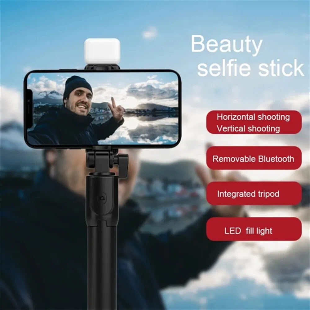 Fomscvka Bluetooth Selfie Stick Tripod – Wireless Remote & Retractable