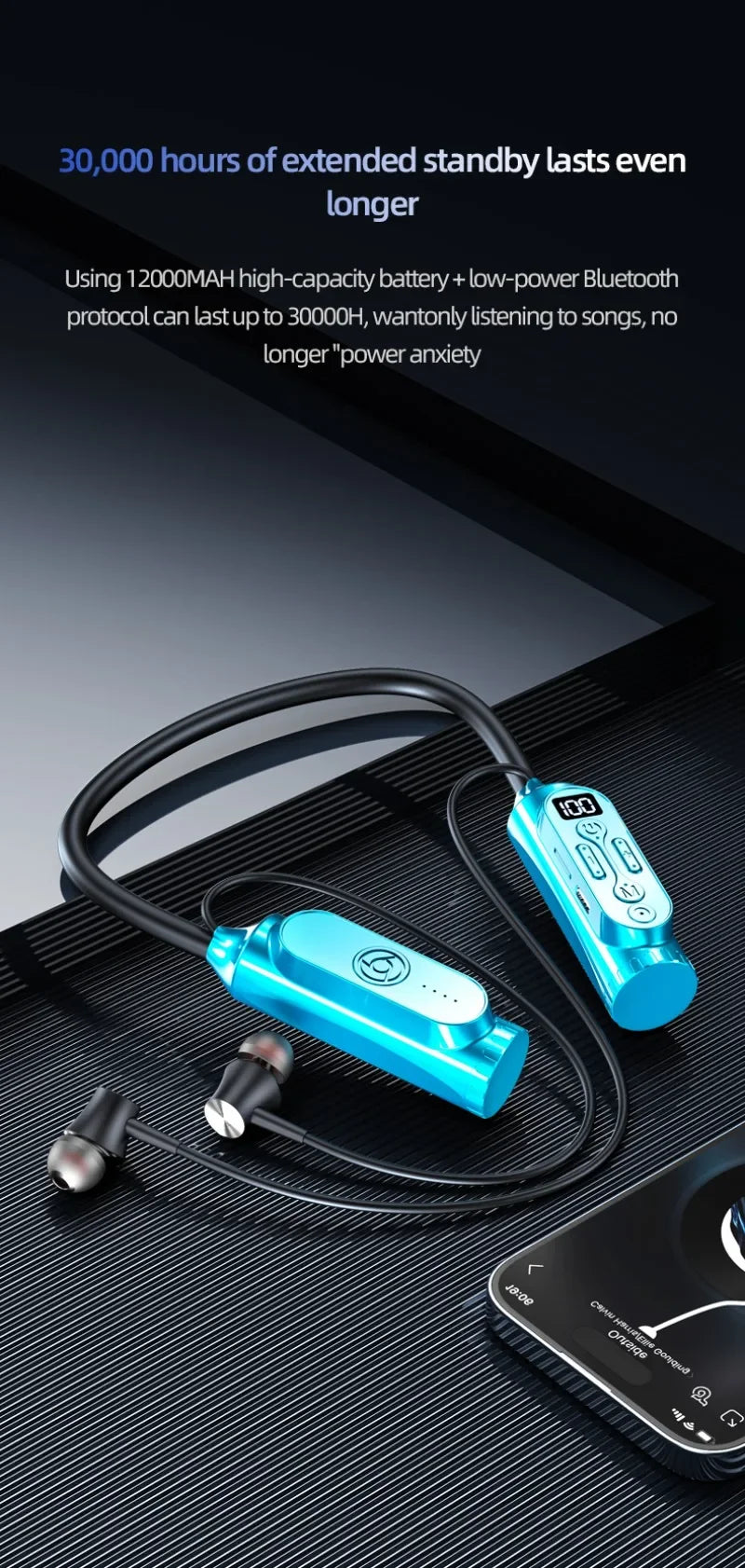 Luxuglow Bluetooth Earphones with Power Bank - Long Battery Life