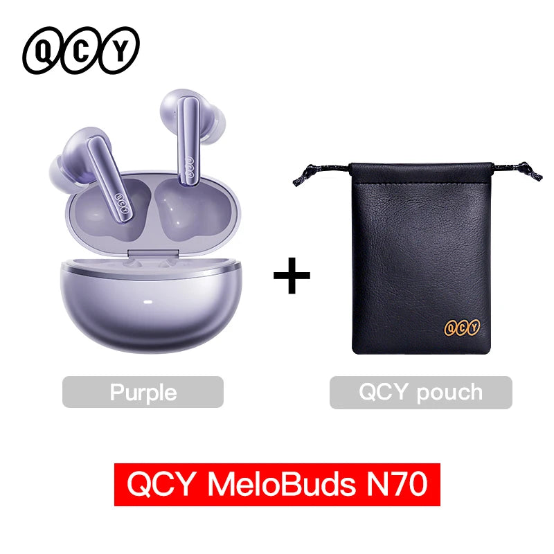 QCY MeloBuds N70 Bluetooth 6.0 ANC Earbuds | LDAC Hi-Res | 6-Mic | 50H | Wireless Charging