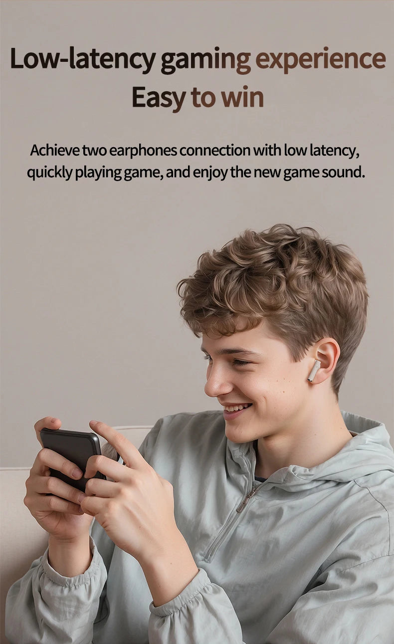 Game Wireless Earbuds with Noise Cancelling - Long Battery Life