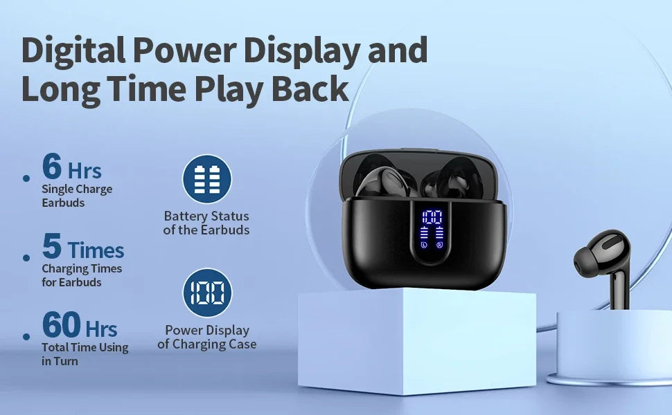 Best Funlarto Wireless Earbuds Bluetooth 5.3 - 50H Playtime Waterproof Earbuds