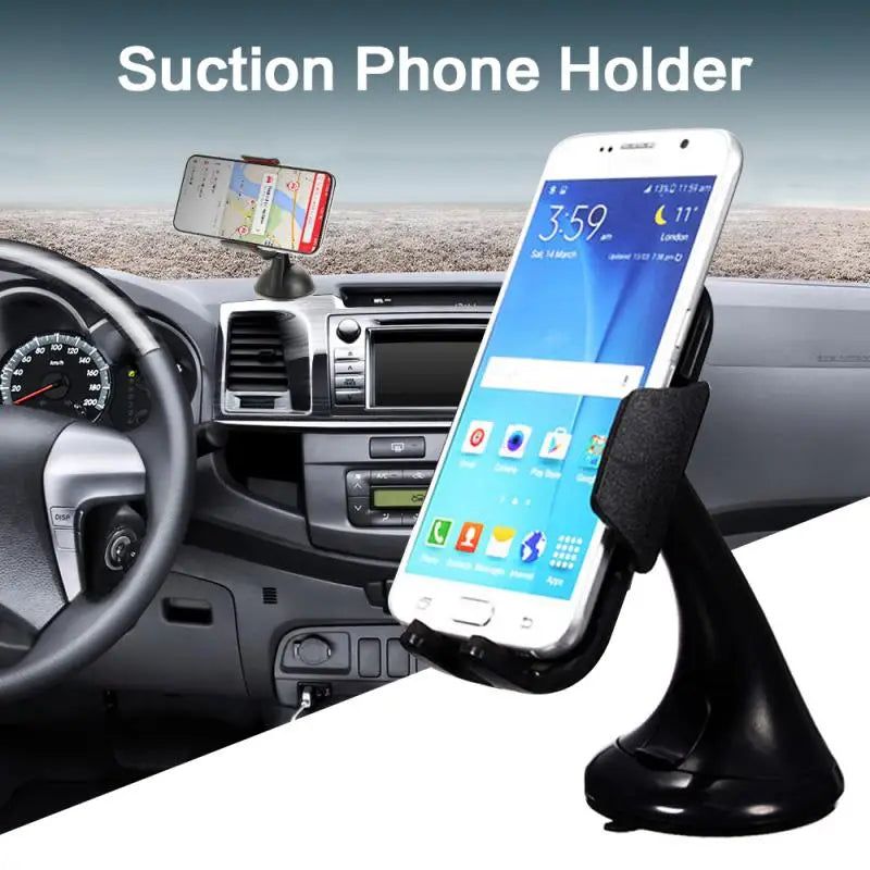 Car Phone Holder Mount – 360° Suction Cup Windshield Stand