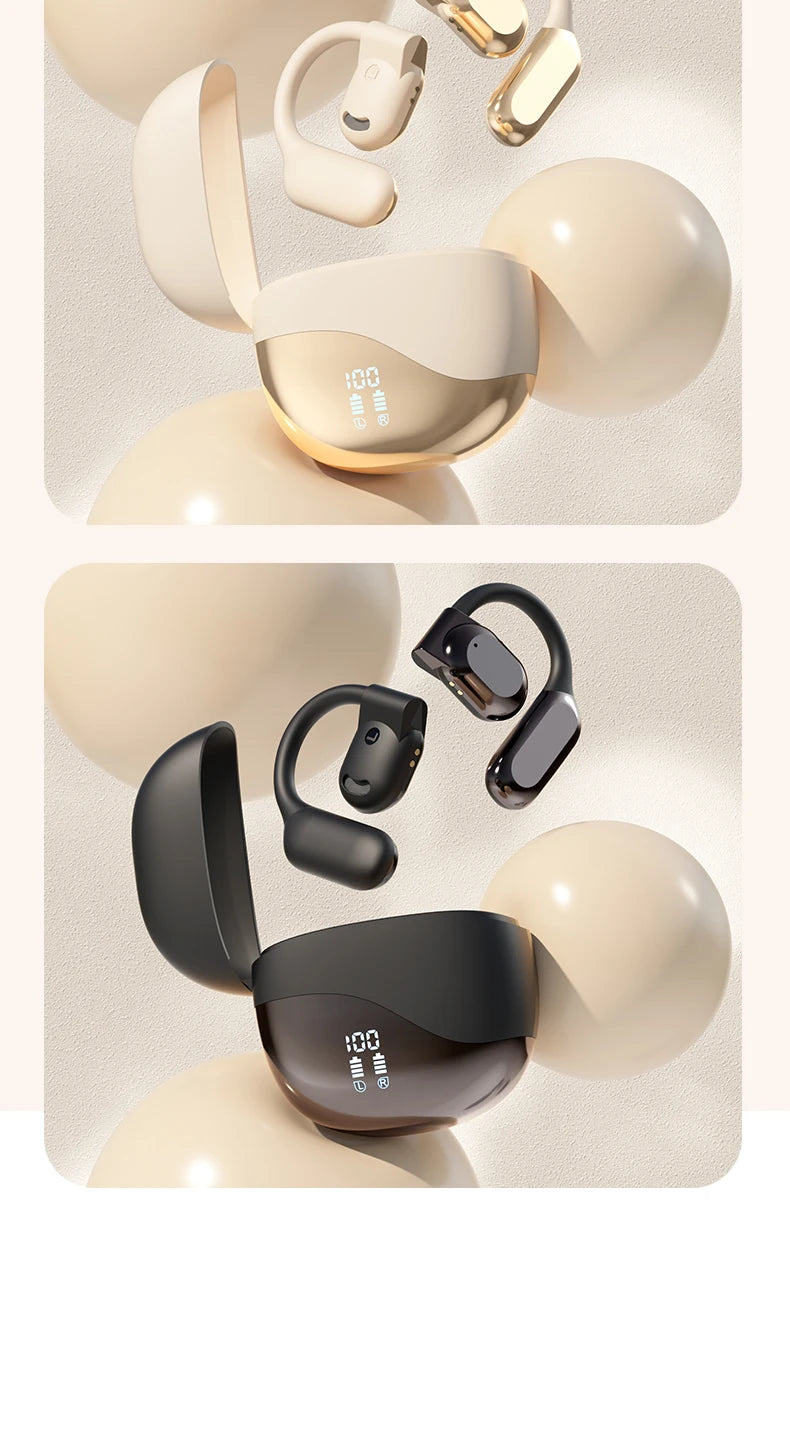 Bluetooth 5.3 Open-Ear Earphones with Active Noise Cancellation