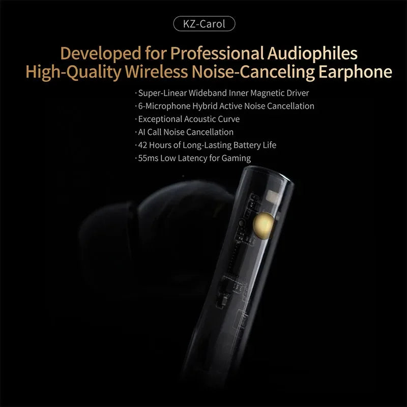 KZ Carol Wireless Earphones - 42H Battery & 6-Mic TWS