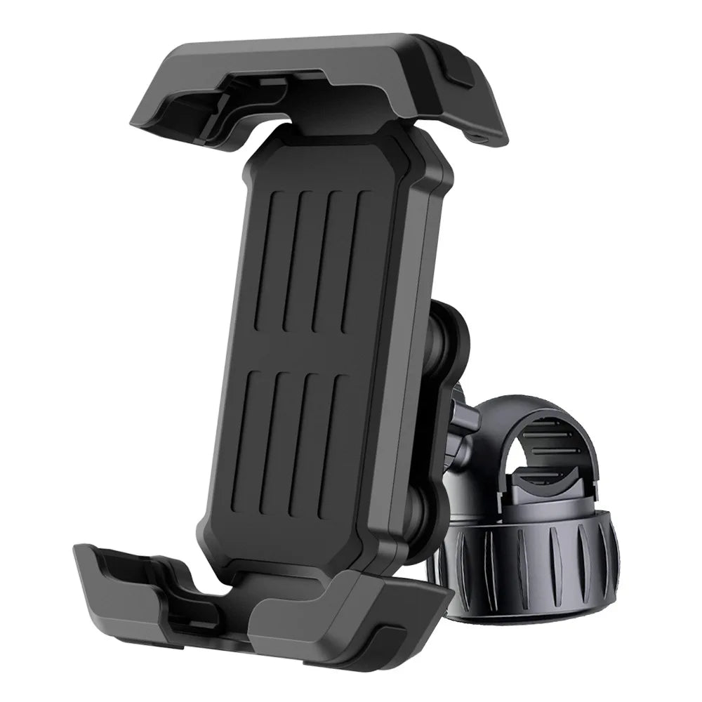 Anti-Vibration Bike Phone Mount – 360° Shock Absorber Handlebar Clamp