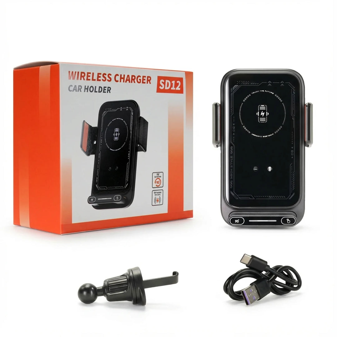 Smart Auto-Sensing Car Phone Mount – 15W Wireless Charger