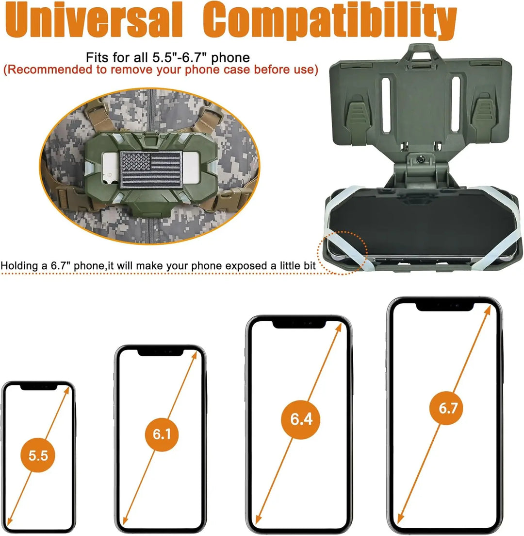 Tactical MOLLE Chest Phone Mount – Folding Navigation Board Holder