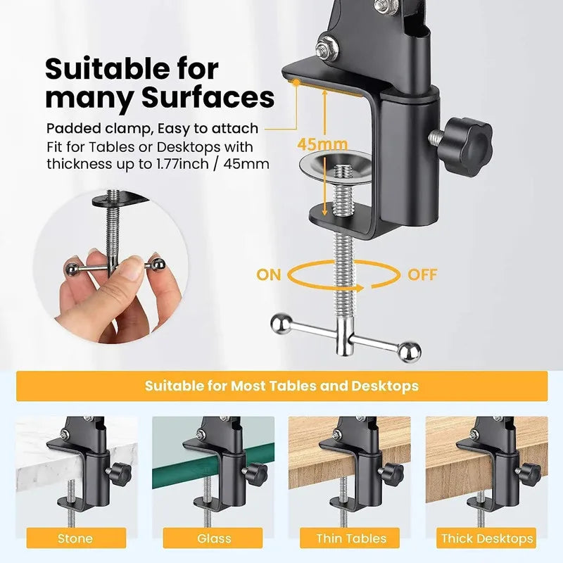 FANGTUOSI Flexible Gooseneck Phone Tripod – Desk Overhead Mount