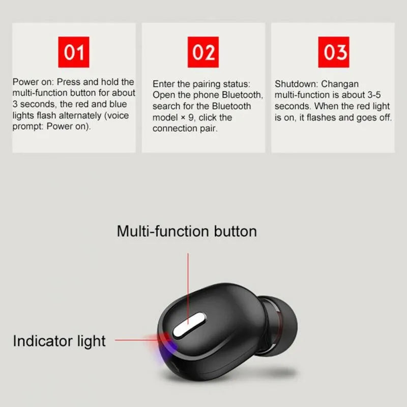 Mini Bluetooth Single Earbud with Mic