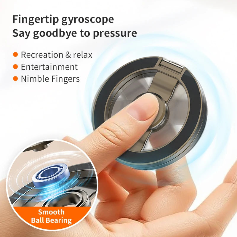 2025 Double-Sided MagSafe Phone Holder for iPhone 14/15/16, Foldable 360° Rotating Stand with Strong Magnet & Finger Grip Support
