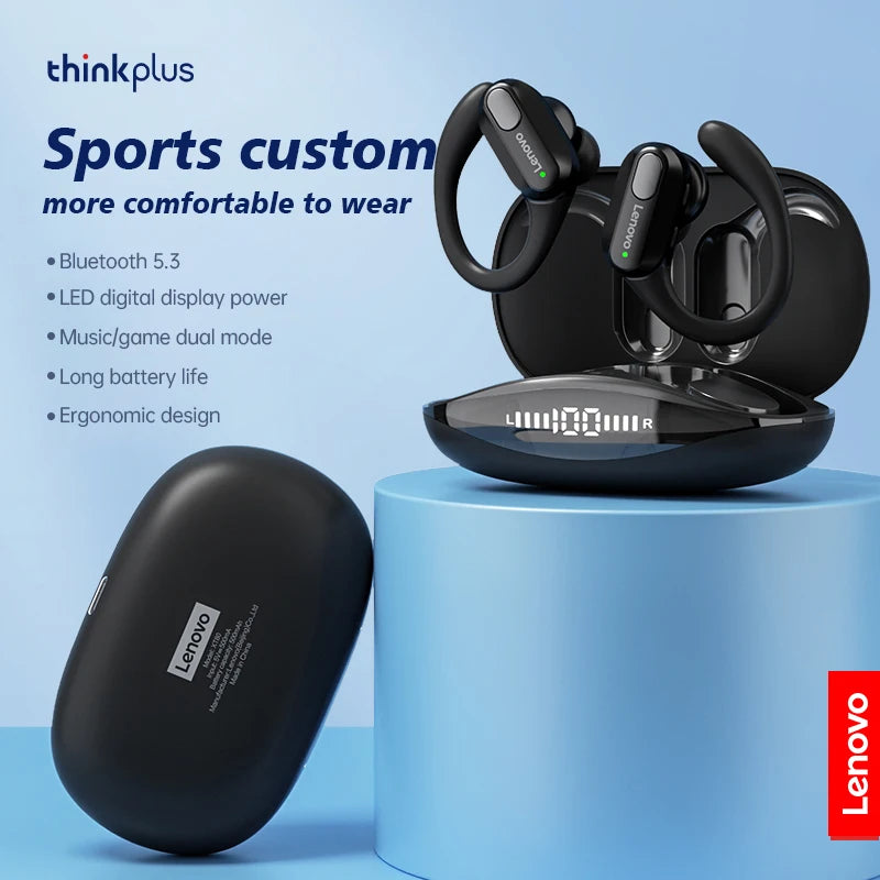 Lenovo XT80 Bluetooth 5.3 TWS Sport Earphones | LED Display | HiFi ANC | Waterproof | 500mAh