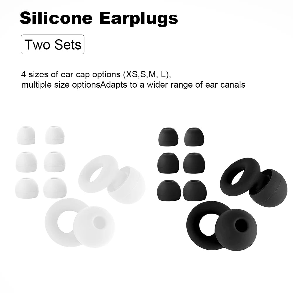 Silicone Earplugs 4 Sizes Hypoallergenic Reusable Noise Reducing