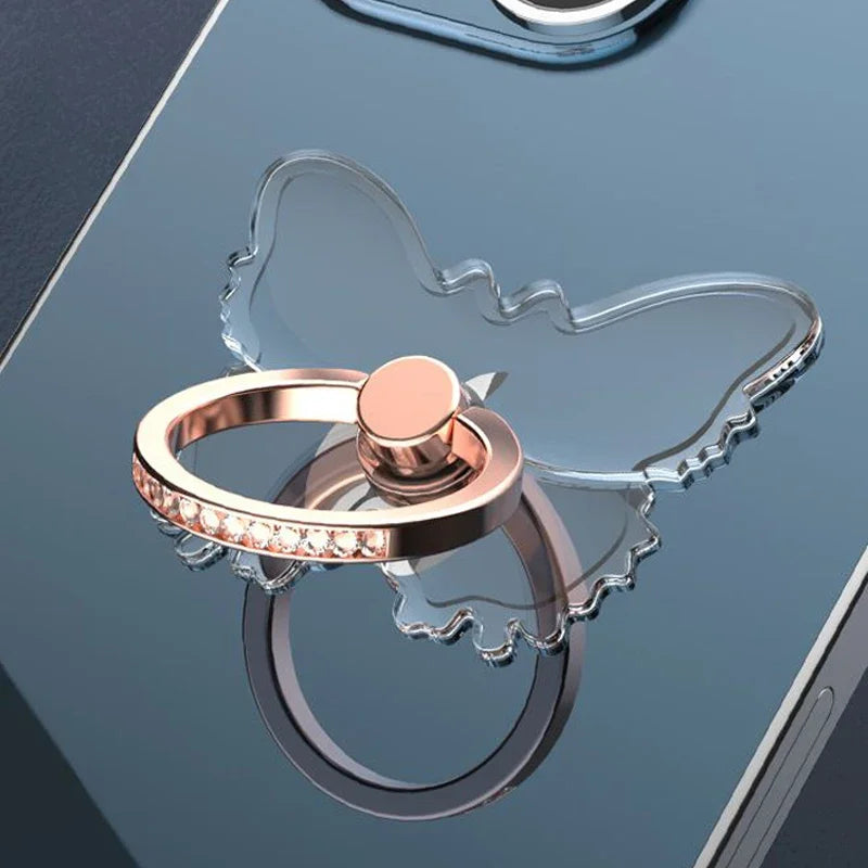 Butterfly Phone Grip & Stand - Transparent Luxury Accessory