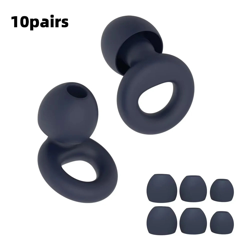 Silicone Earplugs 4 Sizes Hypoallergenic Reusable Noise Reducing
