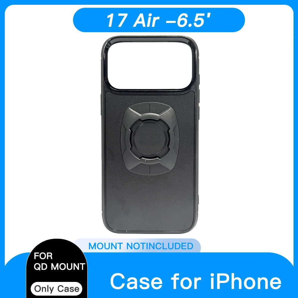 Twist Lock Motorcycle Phone Case with Quad Quick Mount for iPhone 17/16/15/14 Pro Max - Secure Bike Handlebar Mount