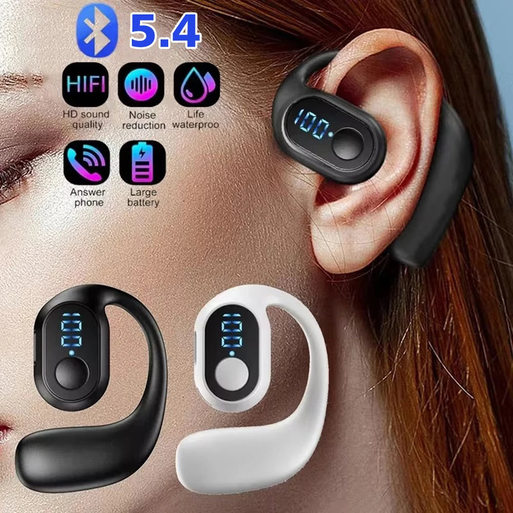 Waterproof HiFi Headset for Hands-Free Convenience - CUGUU Wireless Ear Hook Headset