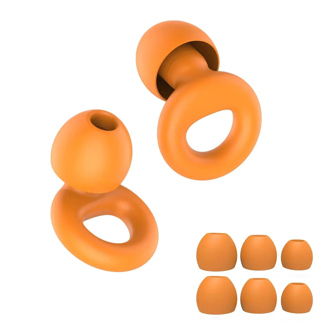 Silicone Earplugs 4 Sizes Hypoallergenic Reusable Noise Reducing