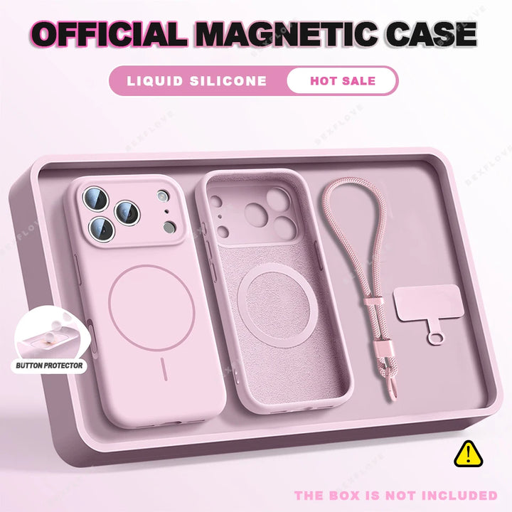 BETYFATE Magnetic Wrist Strap Silicone MagSafe iPhone Case | Lanyard Cover iPhone 17–11 Pro Max