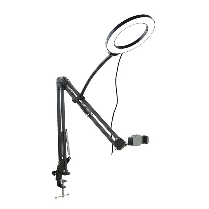 ERIKOLE Overhead Phone Tripod with Ring Light | Desktop Stand for Video Recording & Filming