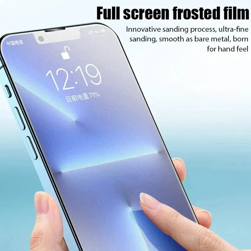 SFHOMIE Matte Tempered Glass iPhone Screen Protector | Frosted Anti-Fingerprint Film iPhone 15–11