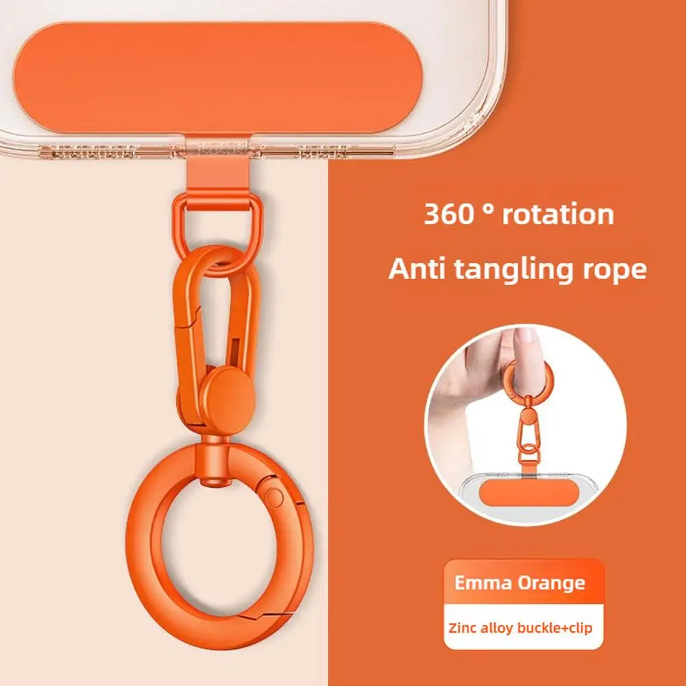 Metal Phone Lanyard Buckle Patch | 360° Rotatable Zinc Alloy Clip Hook | Universal Phone Accessory