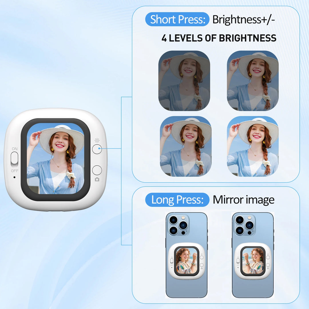 Magnetic Wireless Phone Camera Selfie Mini for Vlog Screen Mirroring — Magnetic Wireless Phone Rear Camera Selfie Mini