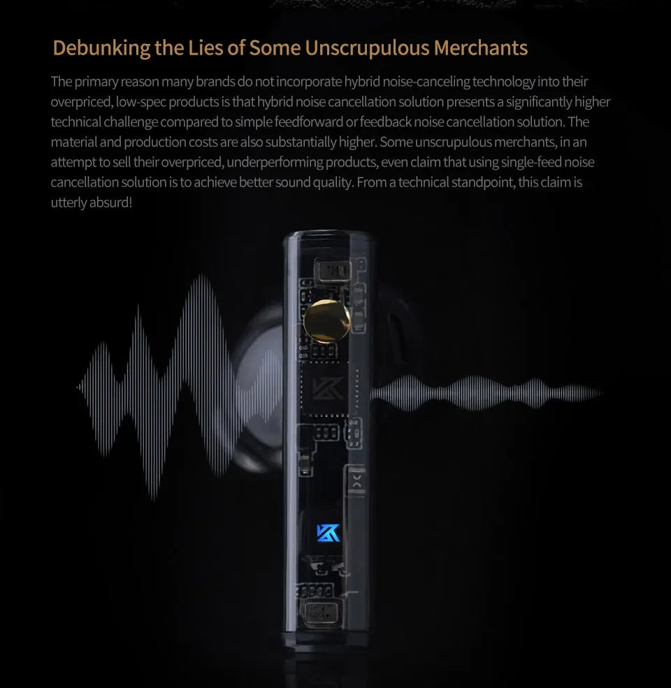 KZ Carol Wireless Earphones - 42H Battery & 6-Mic TWS