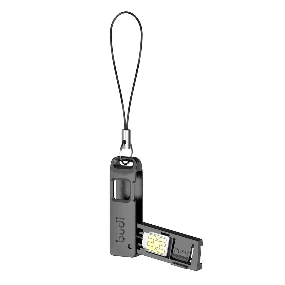 SIM Card Storage Box with Ejector Pin & Lanyard | TF Card Holder Anti-Lost Travel Organizer