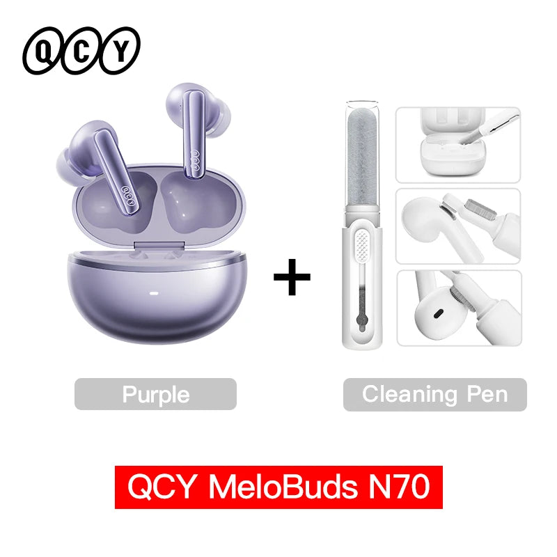 QCY MeloBuds N70 Bluetooth 6.0 ANC Earbuds | LDAC Hi-Res | 6-Mic | 50H | Wireless Charging
