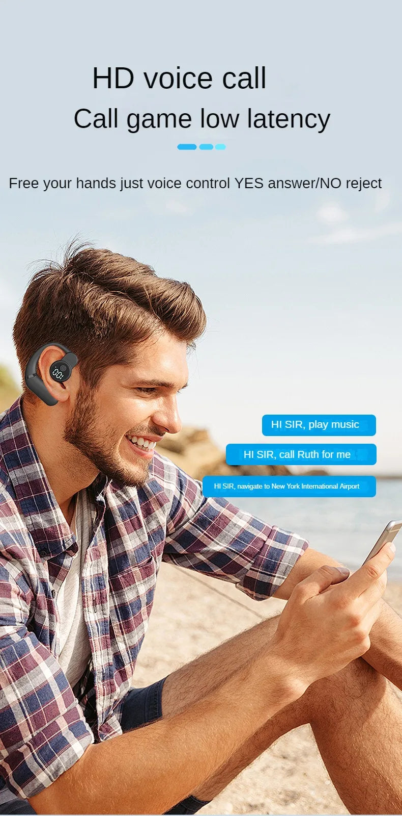 Kebidumei HOWS02 Ear Hook Wireless Headphones