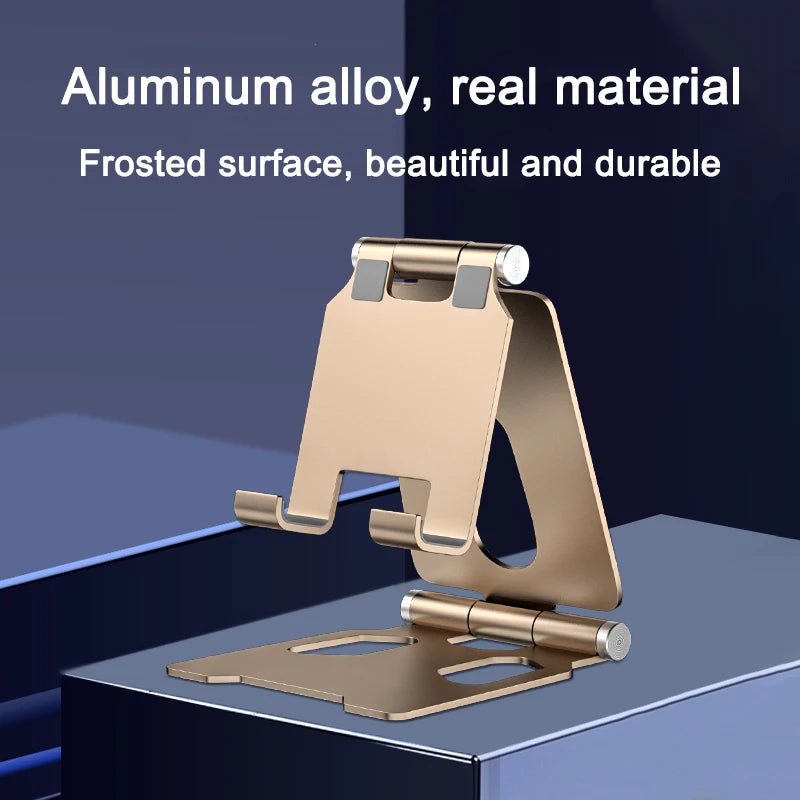 TOKOHANSUN Aluminum Phone Stand – Foldable Desktop Holder for iPhone & All