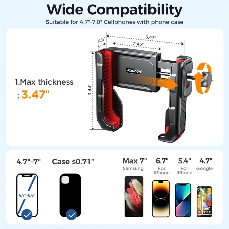 Joyroom Half-Enclosure Bike Phone Mount – Quick Lock 4.7-7"