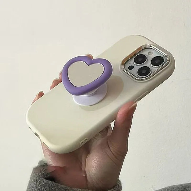 Buy Premium 3D Heart Mirror Phone Stand with Silicone Grip – Universal Holder | Free Shipping & Fast Delivery