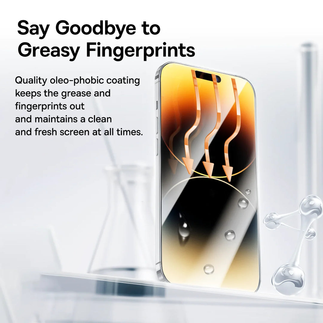 Baseus Corning Glass Screen Protector iPhone 15 14 13 Pro Max Anti-Spy Anti-Blue Ray HD Clear Full Cover