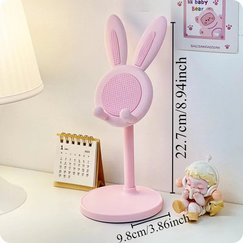 Cute Rabbit Desktop Phone Stand | Height Adjustable Tablet Holder | Ergonomic Desk Accessory