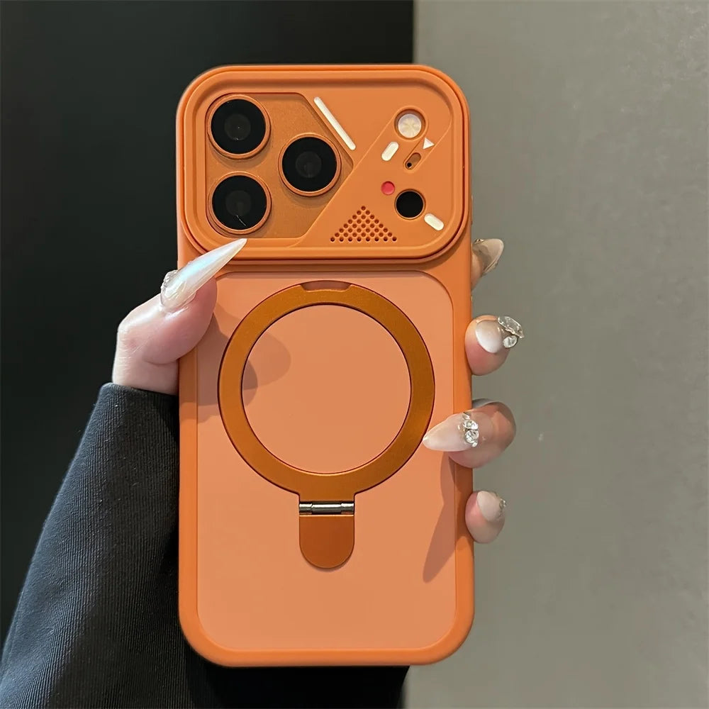 Armor MagSafe Case with Metal Ring Kickstand for iPhone 11-17 Pro Max