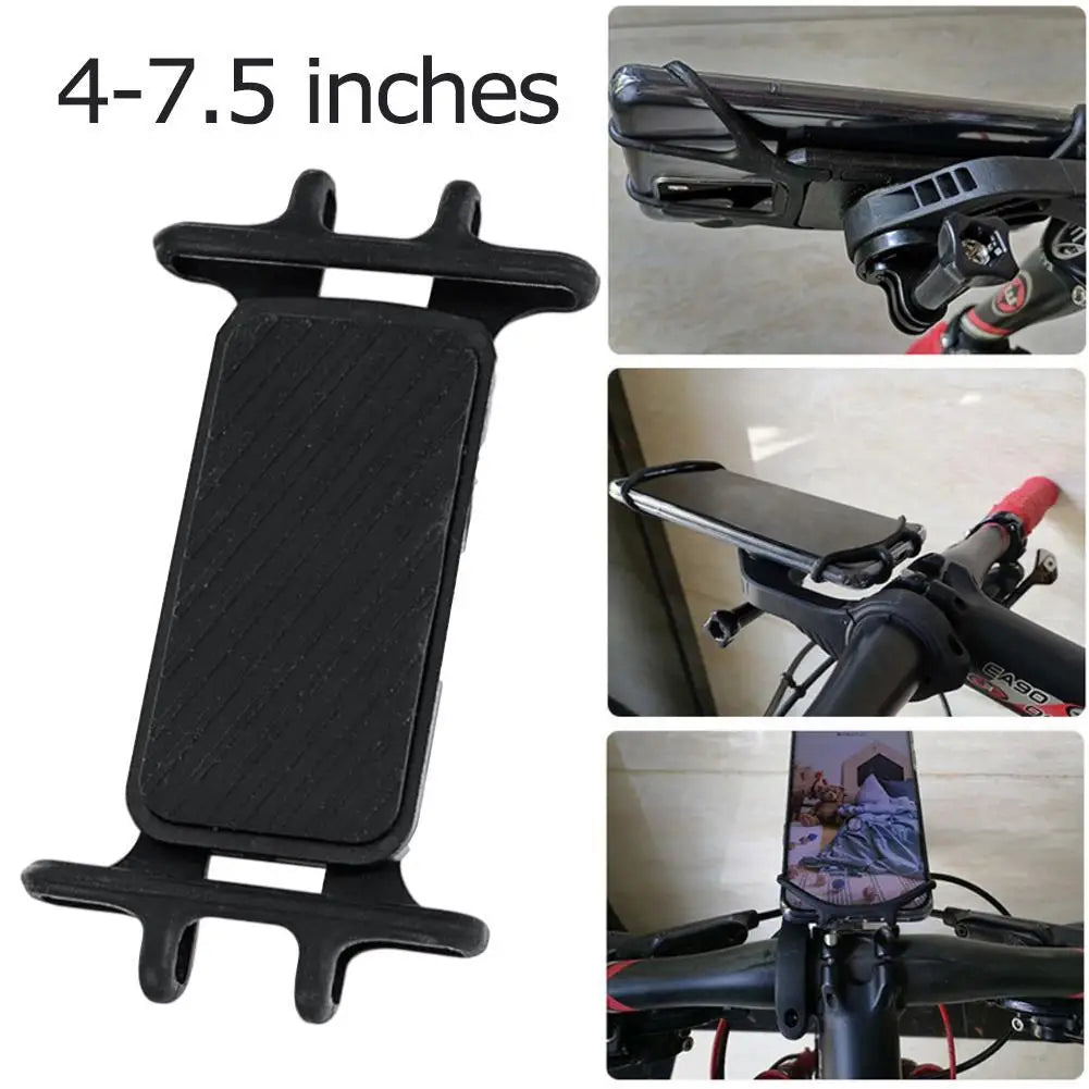 Silicone Bike Phone Holder Mount | Shockproof Bicycle Mobile Holder for Garmin SRAM 4–7.5 inch