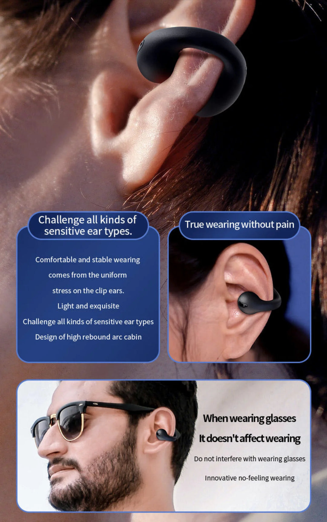 BUNKIMX A02 Wireless Ear Hook Earbuds