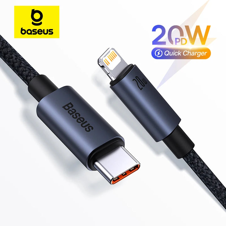 Baseus USB-C to Lightning Cable 3A | 20W PD Fast Charging Braided for iPhone 13 12 11 X XR 8