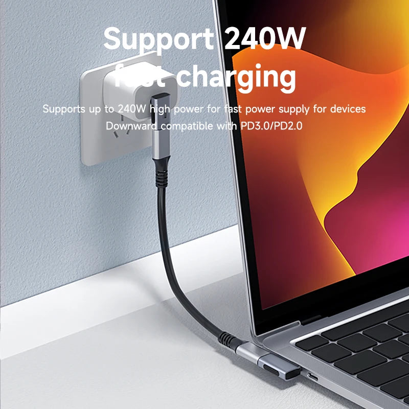 Hagibis 240W USB-C Adapter 40Gbps 8K 90° | USB4 Thunderbolt 4/3 MacBook iPhone 17 Converter