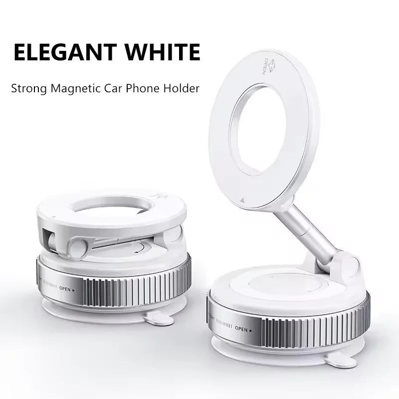 BMAD 16-Magnet Vacuum Car Phone Holder | 360° Foldable Aluminum | Dashboard Windshield Live Stream