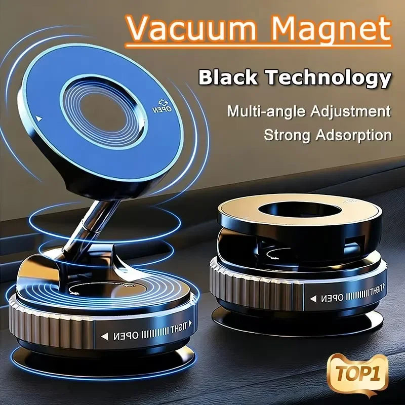 Aluminum Magnetic Car Phone Mount - 16 Magnets, Suction Cup