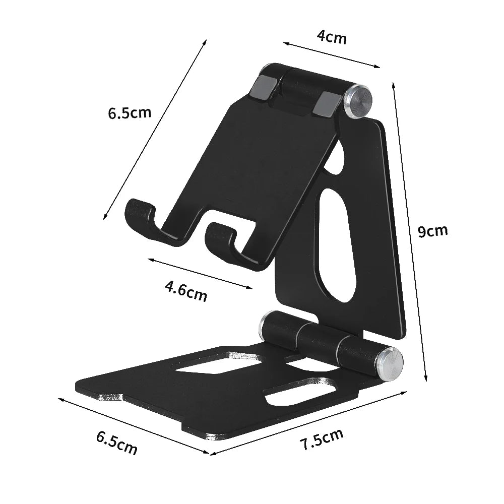 TOKOHANSUN Aluminum Phone Stand – Foldable Desktop Holder for iPhone & All