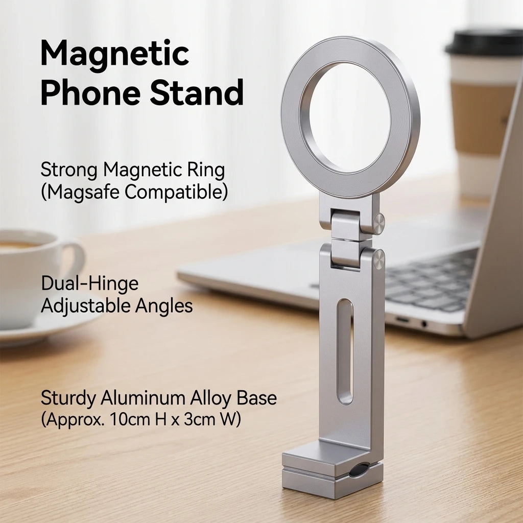 Foldable Magnetic Phone Holder – Airplane, Desk & Travel Mount, 360 Rotation
