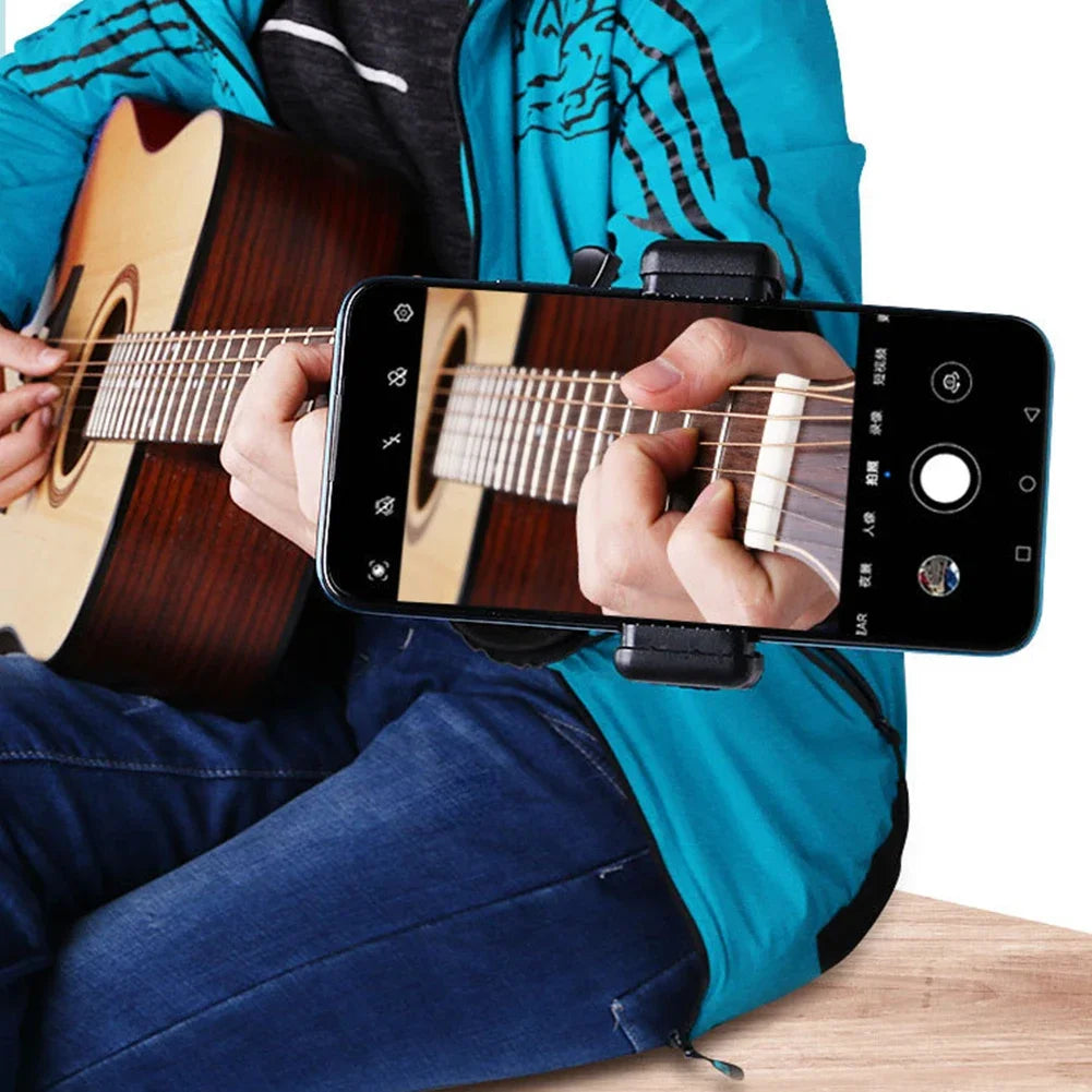 Hands-Free Recording for Musicians - Guitar Headstock Phone Holder