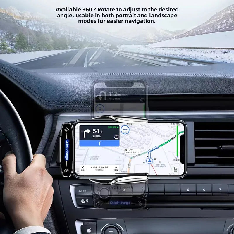 Auto-Clamp Wireless Car Phone Holder Charger Vent Mount