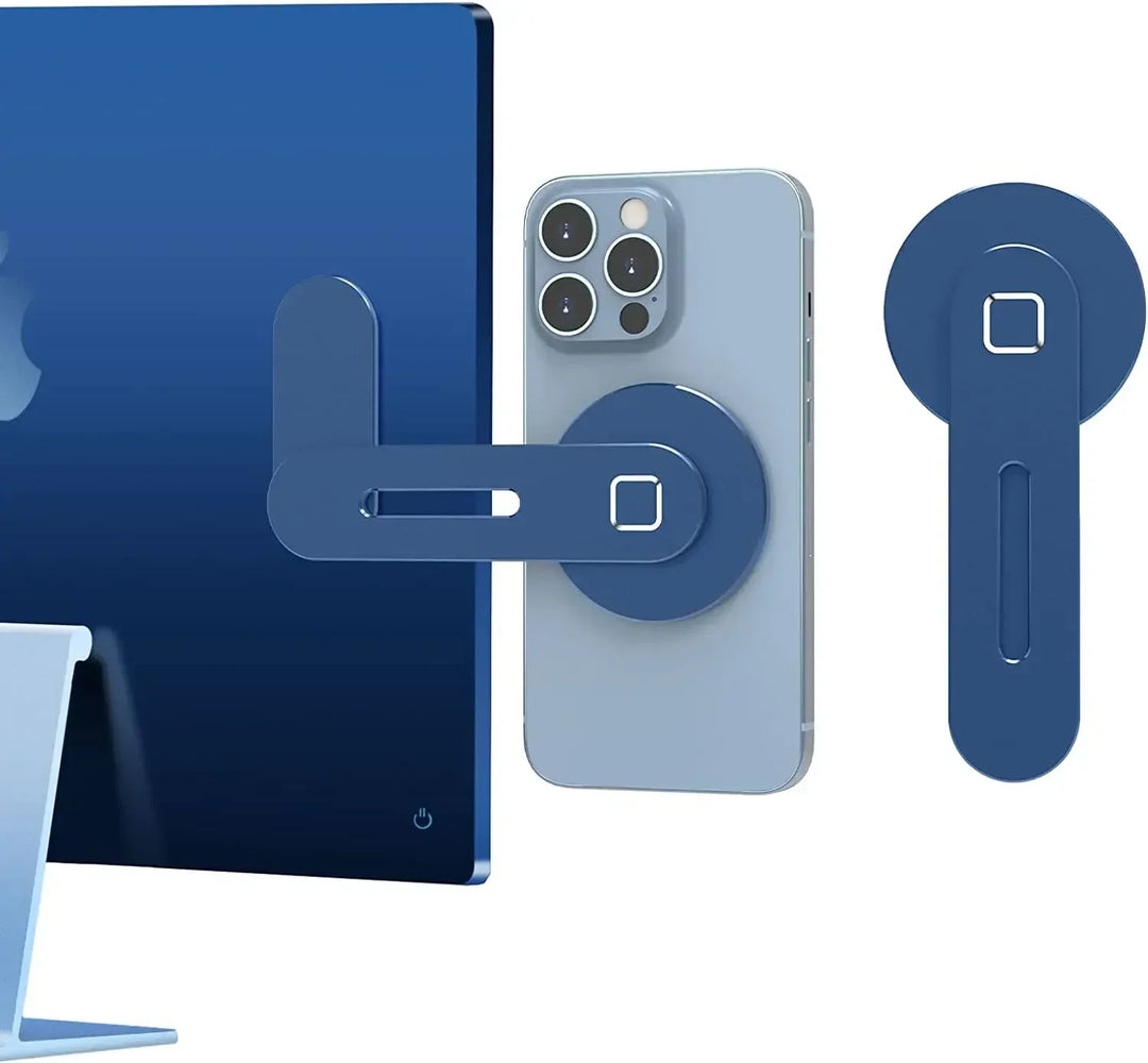 2025 Magnetic Laptop Monitor Phone Holder | Slim Foldable Side Mount | iPhone 14 13 12 Universal