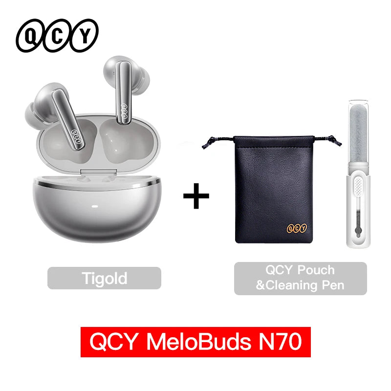 QCY MeloBuds N70 Bluetooth 6.0 ANC Earbuds | LDAC Hi-Res | 6-Mic | 50H | Wireless Charging